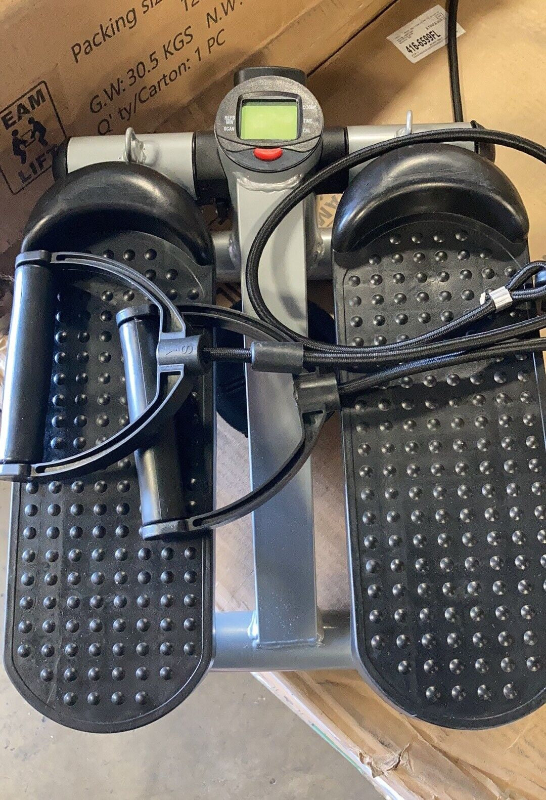 Mini Stepper Exercise Machine W/ Resistance Bands LCD Home Cardio Workout